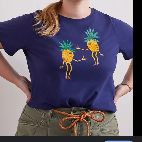 Kendra Dandy X Anthropologie Pineapple Graphic Tee | Size XL - Picture 1 of 9